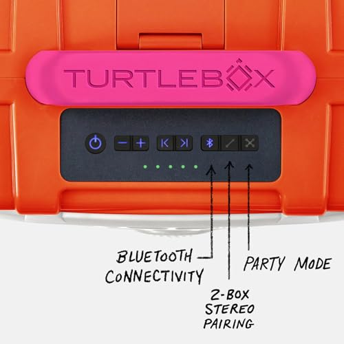 Image of Turtlebox Original Gen 3: Portable Outdoor Bluetooth Speaker - Ultra-Loud (120dB), Waterproof (IP67), Rugged, Impact-Resistant, 3-Day Battery | Party Mode: Unlimited Pairing Stereo, Orange /Pink