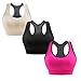 Libella Mujer Sujetador Deportivo Push Up Bustier con Amplio Correas Fitness Yoga Camisetas Sin Mangas 3765 Paquete de 3 UN1 S/M