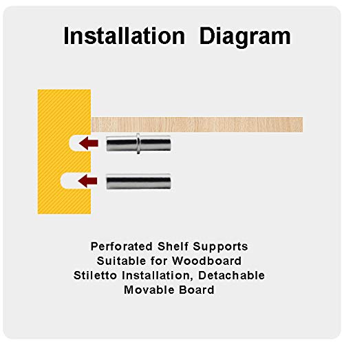 Image of 20pcs 5x20mm Shelf Supports Pegs Studs Nickel Plated Finish Adjustable Shelves Bracket Holder Furniture Hardware Cupboard Cabinet Wardrobe Shelf Pins