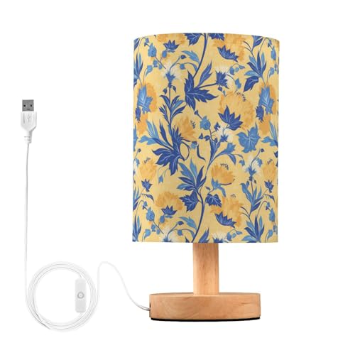 Lámpara de mesa USB floral multicolor 13x13x25 cm miniatura 1