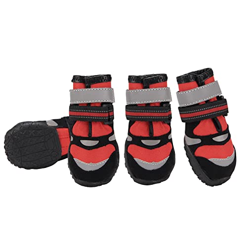 Dociote Botas Protectoras para Perros Juego de 4, Zapatos de Nieve para Perros con Suela Antideslizante Cierre de Invierno...
