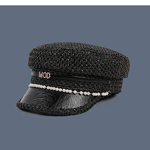 Women Fall Vintage Visor Beret Cap Women's Captain Sailor Hat Warm Velvet Lined Newsboy Cap 56-58Cm #TOP5