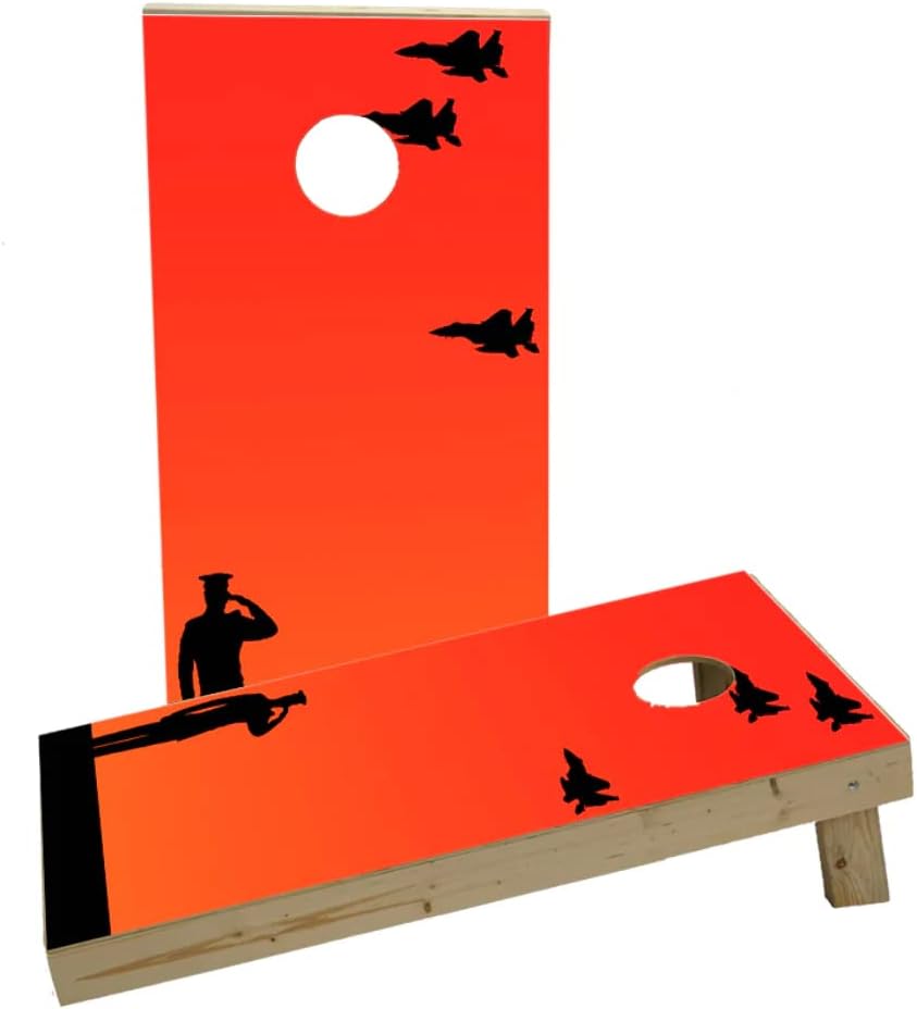 Missing Man Flight Formation Salute Custom Cornhole Board Game Set