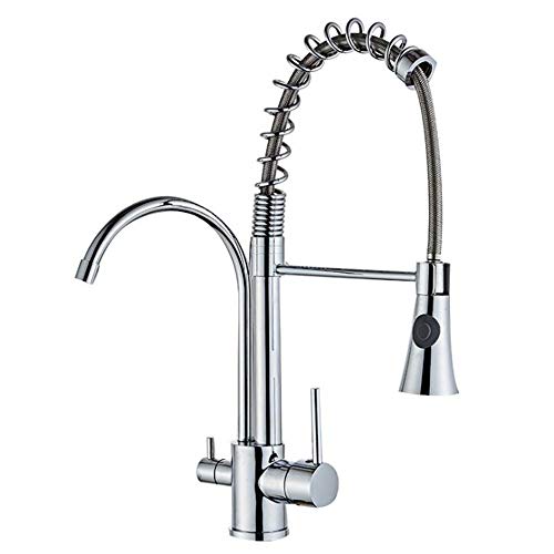 Robinet eau pure de source extractible et mitigeur chaud froid universel pour évier