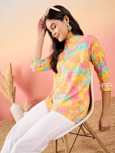 Image of Modeve Women Multicolor Banded Collar Top