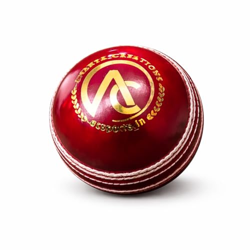Image of Ananya Creations Classic Red 4 piece Leather Cricket Ball -60 Overs (Super Test) | Premium Hand Stitched | Durable for Test, ODI, T20 & Practice Matches | Swing & Seam Optimized | Premium Shine (6)