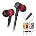 Produktbild Emartbuy Xidier Rot In Ear Kopfhörer Hochauflösend Flachkabel mit Eingebautem Mikrofon Passend für InnJoo Halo 2 4G LTE / InnJoo Halo 2 3G