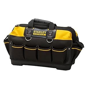 STANLEY FATMAX Technician Tool Bag, Heavy Duty 600 Denier and Leather, Multifunctional Tool Storage Organiser, 18 Inch…