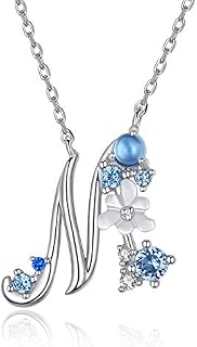 VIKI LYNN Initial Necklace 925 Sterling Silver Cubic Zirconia Letter Personalised Gifts for Girls