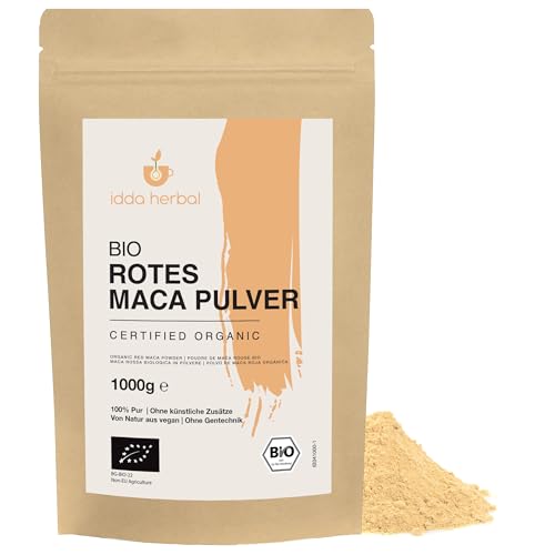 IDDA Herbal Maca Pulver rot aus Peru BIO 1kg rote Macawurzel gemahlen bio Maca Pulver glutenfrei