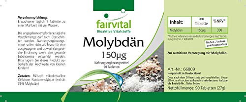 Molybdeen tabletten 150mcg - 90 tabletten - essentieel sporenelement voedingssupplement - Image 3