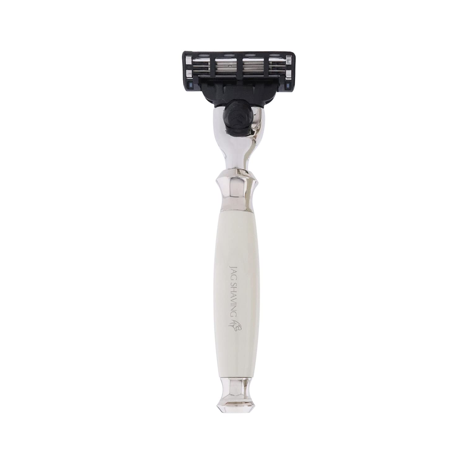 Jag Shaving Zestaw do golenia - 4-częściowy zestaw do golenia - JAG's LEE Range - czarny syntetyczny pędzel do golenia - 3-krawędziowe ostrza do golenia - miseczka do golenia - stojak do golenia - zestaw upominkowy