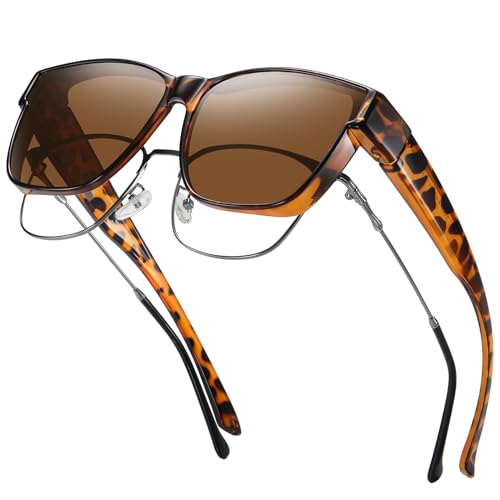Image of GEGURI Polarized Sunglasses Fit Over Glasses for Men Women, Oversized Square Sun Glasses UV400 Protection Shades
