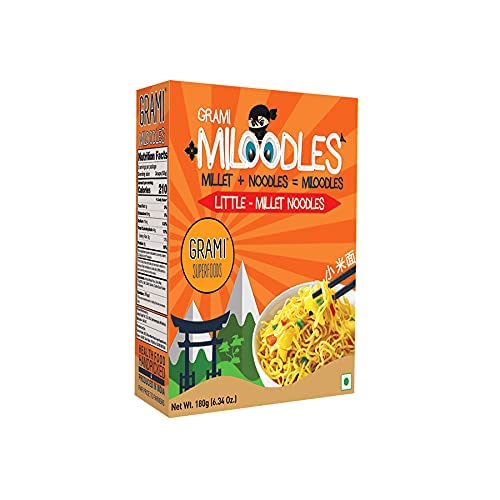 Image of Grami Superfoods - Little Millet Noodles / Kutki / Saamai / Samalu / Saame / Chama Noodles - No Maida | Not Fried | No Preservative | No Artificial Flavour Added | No MSG | Low GI | No Oil | Cholesterol Free Millet Noodles | Healthy Noodles for Kids | Healthy Noodles for Adults -540g (Pack of 3)