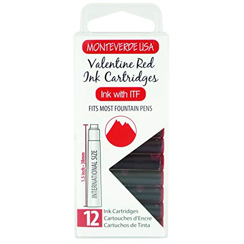 Cartouches d'encre standard Valentine Red Monteverde G305VR pour éviter les bavures