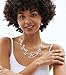 Layered Chunky Statement Necklace for Women Colorful Boho Beaded Necklaces and Earring Set Fashion Costume Jewelry for Women(White)