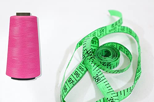 Image of Ace International Exports 3000M Overlock Polyester Sewing Thread Set Box Yarn Spools Cone Pink (Pack of 5)