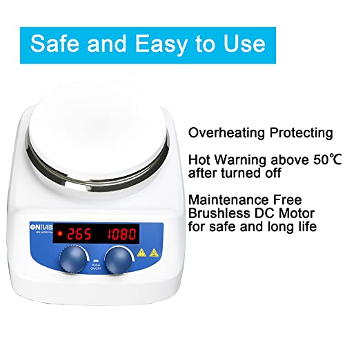 Onilab 5 Inch Led Digital Hotplate Magnetic Stirrer Hot Plate With Ceramic Coated Lab Hotplate, 280℃ Stir Plate, Magnetic Mixer 3,000Ml Stirring Capacity, 200-1500Rpm, Stirring Bar Included #TOP2