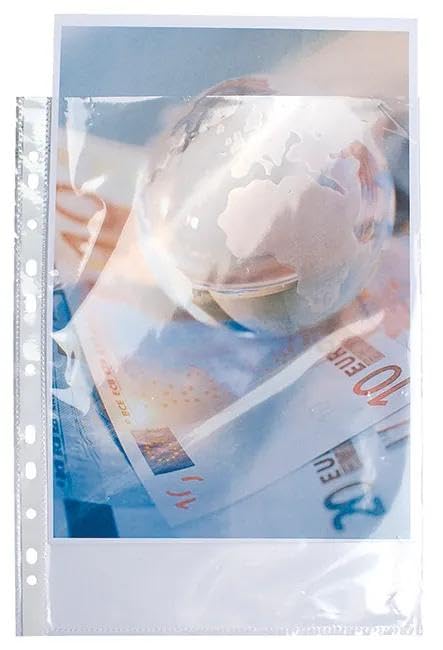 Pochettes perforees Exacompta A4 maxi en polypropylene lisse transparent | Boite de 100