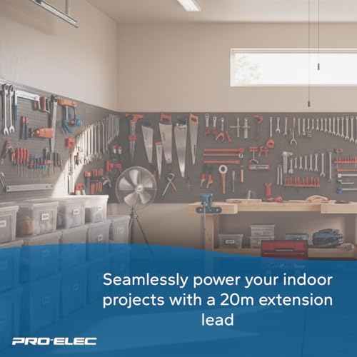 PRO ELEC PELB1741 2 Gang Extension Lead 20m, Black - Image 6