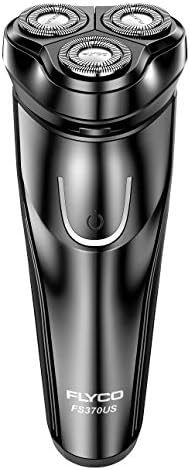 Electric Razor for Men,FLYCO Wet & Dry Mens Razors for Shaving Electric Cordless With Pop-up Trimmer,Rotary Razors Electric Shavers for Men Waterproof Rechargeable -Black