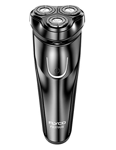 Electric Razor for Men,FLYCO Wet & Dry Mens Razors for Shaving Electric Cordless With Pop-up Trimmer,Rotary Razors Electric Shavers for Men Waterproof Rechargeable -Black