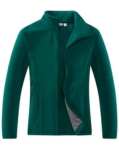 33,000ft Damen Fleecejacke mit Durchgehendem Reißverschluss Stehkragen Damen Leichte Fleece Jacke Antistatische Outdoor Damenjacke für Wandern und Freizeit