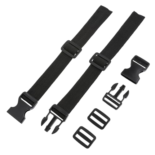 Angoily 2 Piezas Correas Ajustables de Amarre con Hebilla Rápida Cintas de Polipropileno Resistentes para Carga y Equipaje de Unidades Negras para Mochilas Tiendas y Bicicletas