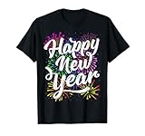 Happy New Year Party Supplies 2025 Family Matching Fireworks T-Shirt