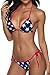 Women Two Piece Swimsuit Sexy Swimwear Halter String Triangle Bikini Sets Stars M