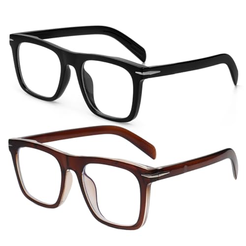 Image of JOVAKIT Square Frame Glasses for Women Men Non-prescription Clear Lens Eyeglasses Anti-Blue Light Lens Eyewear