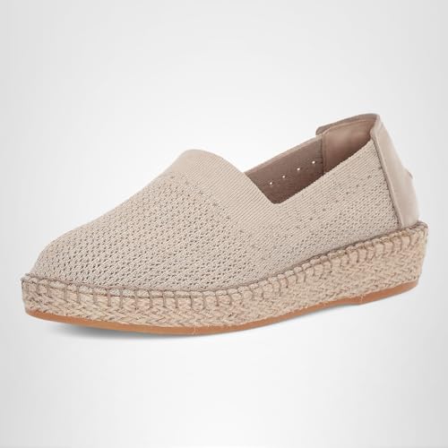 Cole Haan Cole Haan Women's CLOUDFEEL Stitchlite Espadrille Loafer Flat, Hawthorn/CH Gold Metallic Knit/Hawthorn Leather/Natural Jute , 6.5 M US