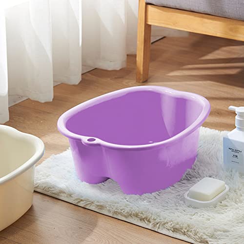 Extra-Large Foot Bath Soak Tub 2-Pack – Durable Massage Basins for Home Relaxation, Fits Large Feet, Non-Slip Base Purple/Black