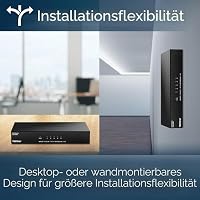 TRENDnet, TEG-S350, Unmanaged Switch 5-Port 2.5G, 5-Port 2.5GBASE-T, 25Gbps Switching-Kapazität, abwärtskompatibel mit 10-100-1000Mbps Geräten, lüfterlos, Wandmontage – Ansicht 4
