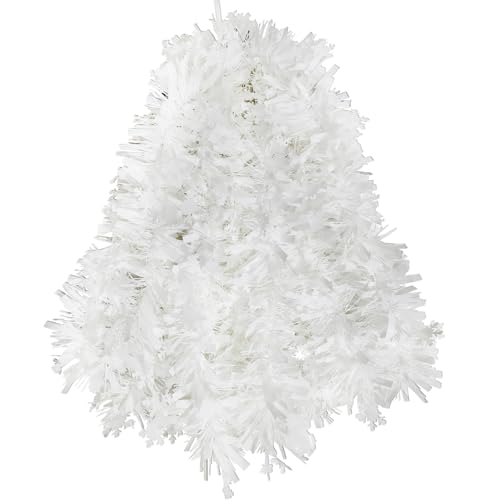 AMLOOPH White Tinsel, 10m Thick White Tinsel Garland For Christmas Tree Decorations, Chunky Christmas Tinsel With snowflake Garland For Stairs Ceiling Door Xmas Home Decoration