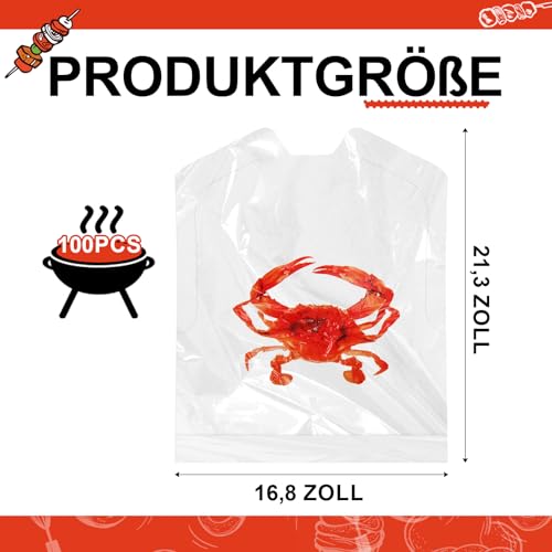 100 Stück Kunststoff-Lätzchen für Erwachsene, halten Kleidung sauber auf Meeresfrüchte-Partys