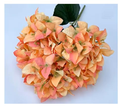 Image of SPHINX Artificial Bougainvillea 5 Heads Bunch Without Vase for Home Decor,Centerpieces, Christmas Decorations, Welcome Reception, Dinner Table decor Approx Height 50 cms- (1 Piece, Orange Mix)