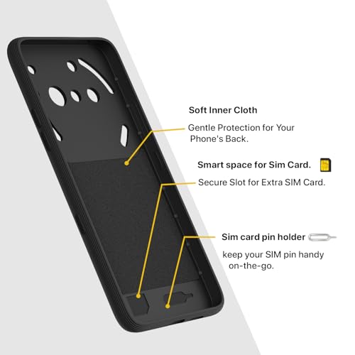Image of Pikkme Back Cover for Nothing Phone 3a 5G Camera Protection 3D Hexa Cube Design Silicone Protective Bumper Case (Black)