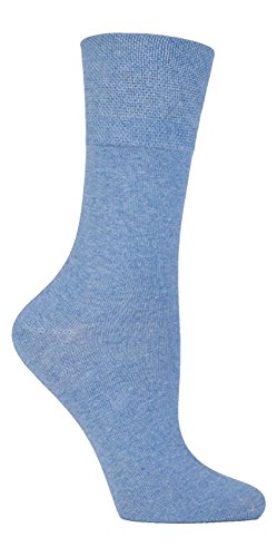 Gentle Grip - 6 Pairs Of Ladies Diabetic Socks - 5-9 Us (Blue) #TOP3