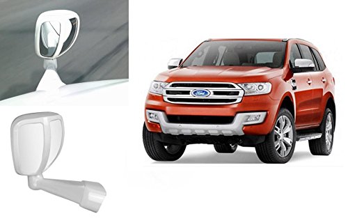 Auto Pearl Front Fender Wide Angle Mirror Bonnet Mirror Compatible with-Endeavour 2017 (Small, White)