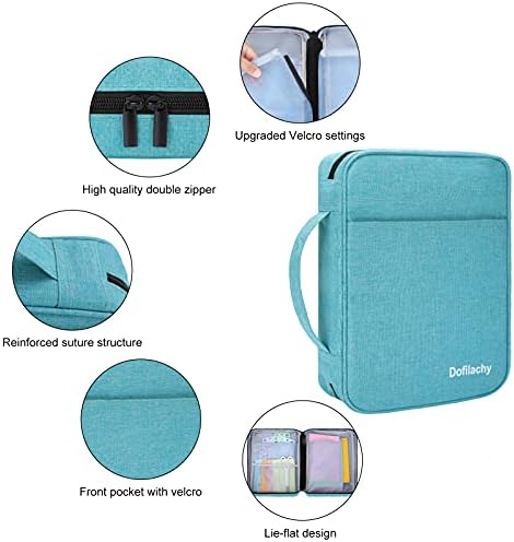 Dofilachy Journal Supplies Case,Portable Journal Supplies Storage Case for B5 Planner,Pens and Planner Stickers-Custom Journal Case with 2 Detachable Bag (Light Green)