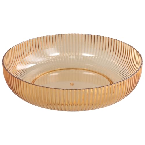 YILANJIN Fruit Bowl, Plastic Round Shaped Serving Bowl for Snack, Large Clear Fruit Bowl Platter for Candy, Decorative Fruit Holder for Table Countertop, Dining Room, Living Room Decor (Coffee)