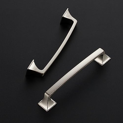 Ravinte Hardware 30 Pack Kitchen Cabinet Handles 5 Inch Hole Center Brushed Nickel Cabinet Pulls Solid Suqare Foot Drawer Pulls for Dresser and Drawers by Ravinte Hardware - Used condition - Image 2