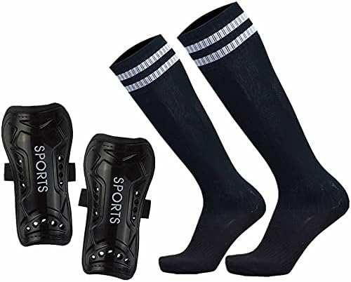 Geekism Soccer Shin Guards for Youth Kids Toddler, Protective Soccer Shin Pads & Socks Equipment - Football Gear for 3 5 4-6 7-9 10-12 Years Old Children Teens Boys Girls (Black, Medium)
