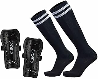 Geekism Sport Youth Soccer Shin Guards Toddler Soccer Shin Pads USA Child Calf Protective Gear for 3 5 4-6 7-9 10-12 Years Old Girls Boys Children Kids Teenagers with Soccer Socks Black Medium