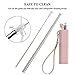 Yoocaa Reusable Collapsible Straws, 2 pack Metal Straws with Case, Foldable Pocket Straw with Cleaning Brushes & Key Chains, Pink & Green