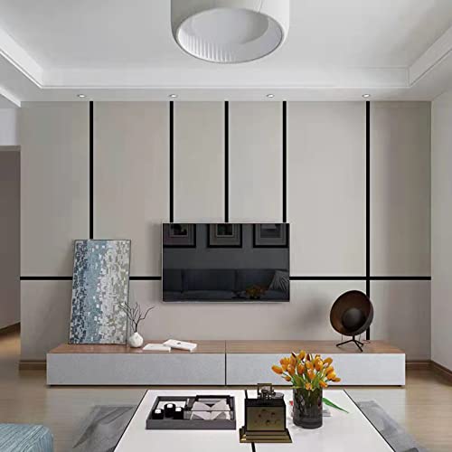 5M Zierleisten Selbstklebend Stuckleisten Edelstahl Deckenleisten, Gold Spiegelstreifen Selbstklebend Wandleiste für Wand, Spiegel, Decke, Möbeldekor (Schwarz, 1cm)