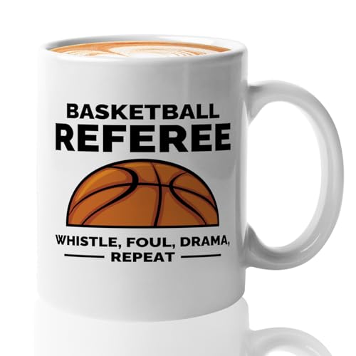 Taza de Cerámica Para Árbitro de Básquetbol 11oz Blanca miniatura 1