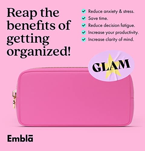 Embla Makeup Bag - Travel Bag Pouch, Toiletry Bag, Makeup Organizer, Nylon Cosmetic Zipper Pouches - Clutch, Coin Purse, Storage Bag Organizer, Make Up Bags - Mini, Small, Large For Women, Girls, Men #TOP3