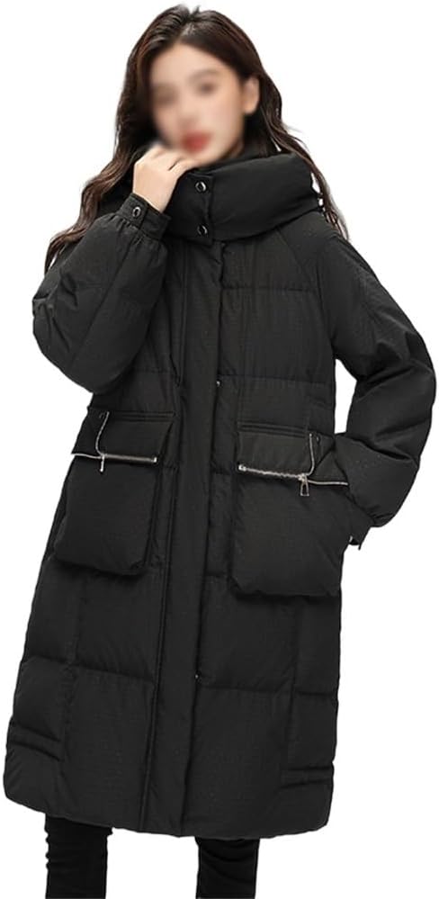 Women's Down Jacket Winter 90 White Duck Waisted Parka Windbreaker